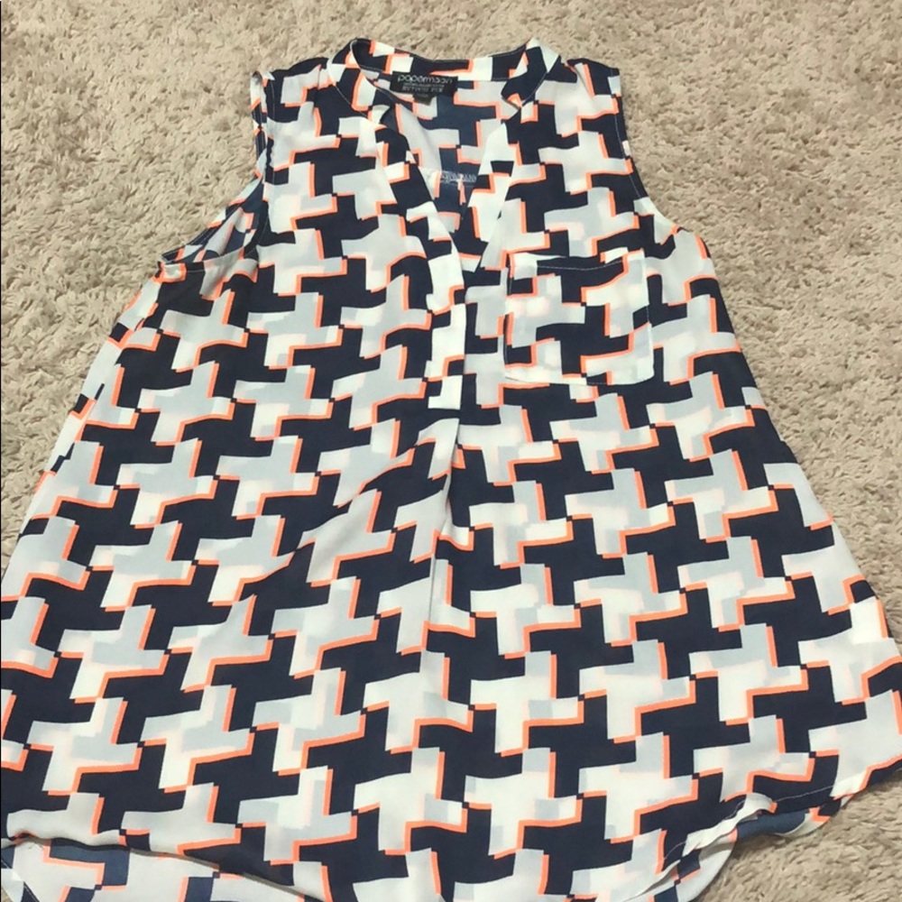 Geometric sleeveless shirt